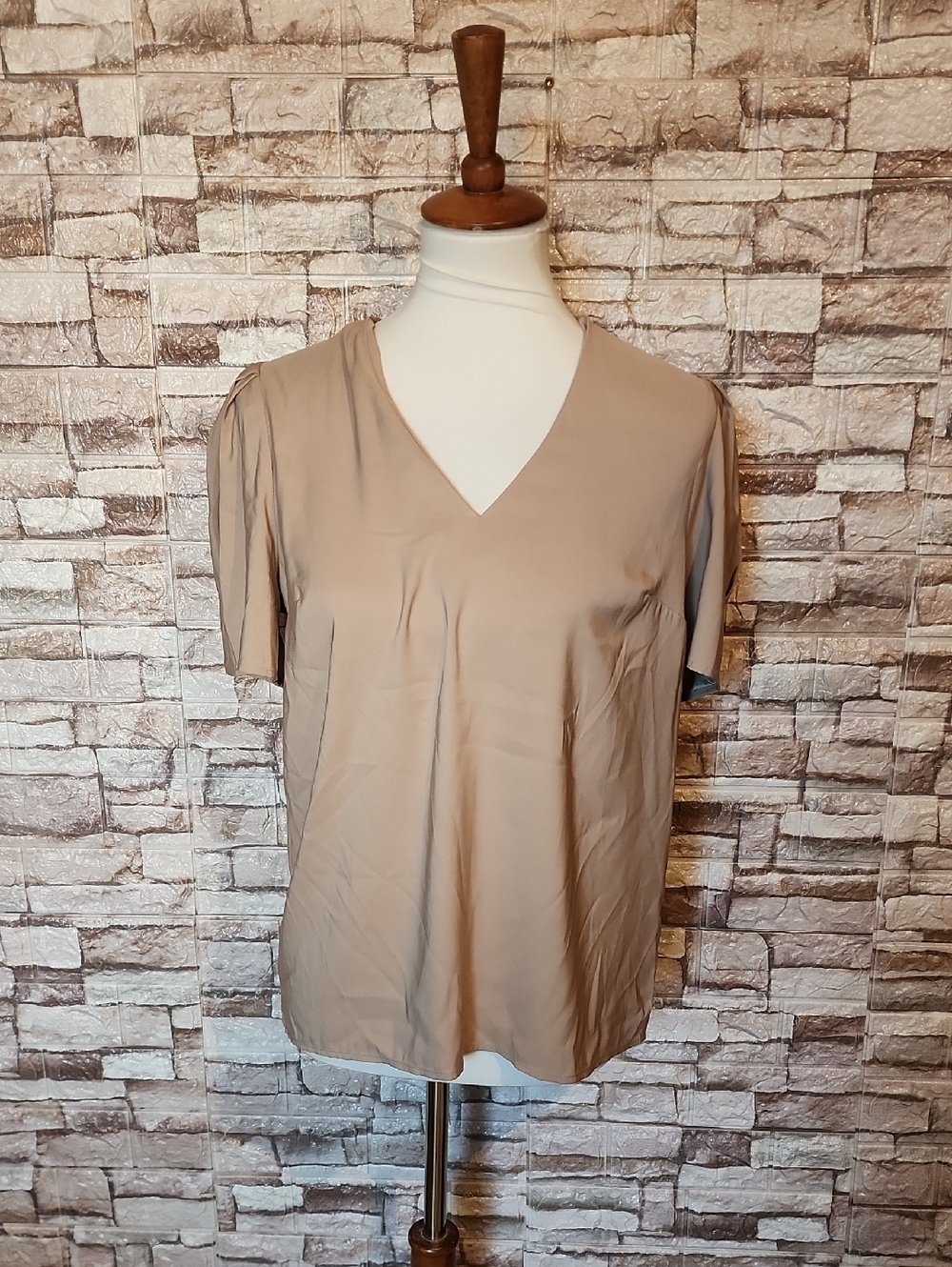 Express Tan V Neck Blouse